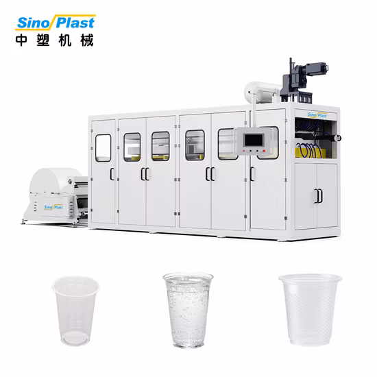 Macchina per la produzione di termoformatura automatica per termoformatura di contenitori per tazze usa e getta in plastica automatica